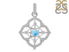 Larimar & White Topaz Pendant LAR-RDP-797-CZ-LOOP.