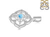 Larimar & White Topaz Pendant LAR-RDP-797-CZ-LOOP.