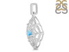 Larimar & White Topaz Pendant LAR-RDP-797-CZ-LOOP.