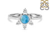 Larimar & White Topaz Ring LAR-RDR-1619.