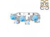 Larimar & Moonstone & White Topaz Ring LAR-RDR-4006.