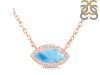 Larimar & White Topaz Necklace With Adjustable Slider Lock LAR-RN-61.