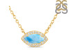 Larimar & White Topaz Necklace With Adjustable Slider Lock LAR-RN-61.