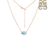 Larimar & White Topaz Necklace With Adjustable Slider Lock LAR-RN-61.