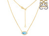 Larimar & White Topaz Necklace With Adjustable Slider Lock LAR-RN-61.