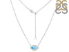 Larimar & White Topaz Necklace With Adjustable Slider Lock LAR-RN-61.