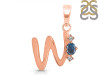 Labradorite & White Topaz Alphabet W Pendant LBD-RDA-23.
