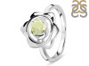 Libyan Desert Glass Chakra & Crescent Moon Ring LDG-RDR-2140.