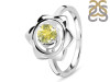 Lemon Quartz Chakra & Crescent Moon Ring LEM-RDR-2140.