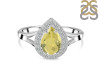 Lemon Quartz & White Topaz Ring LEM-RDR-2253.