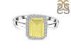 Lemon Quartz & White Topaz Ring LEM-RDR-2302.