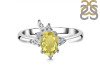 Lemon Quartz & White Topaz Ring LEM-RDR-2398.