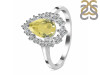Lemon Quartz & White Topaz Ring LEM-RDR-2770.