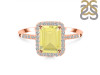 Lemon Quartz & White Topaz Ring LEM-RDR-3071.