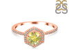 Lemon Quartz & White Topaz Ring LEM-RDR-3146.