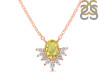 Lemon Quartz & White Topaz Necklace LEM-RN-72.