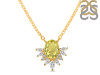 Lemon Quartz & White Topaz Necklace LEM-RN-72.