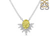 Lemon Quartz & White Topaz Necklace LEM-RN-72.
