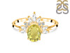 Lemon Quartz & White Topaz Ring LEM-RR-405.