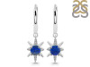 Lapis & White Topaz Hoop Earring LLP-RDE-1470.