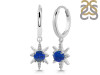Lapis & White Topaz Hoop Earring LLP-RDE-1470.
