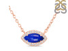 Lapis & White Topaz Necklace With Adjustable Slider Lock LLP-RN-61.