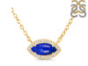 Lapis & White Topaz Necklace With Adjustable Slider Lock LLP-RN-61.