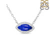 Lapis & White Topaz Necklace With Adjustable Slider Lock LLP-RN-61.