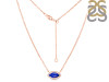 Lapis & White Topaz Necklace With Adjustable Slider Lock LLP-RN-61.
