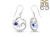 Lapis & White Topaz Dolphin & Waves Earring LLP-RUE-20.