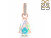 Opal & White Topaz Pendant OPL-RDP-757-CZ.