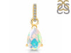 Opal & White Topaz Pendant OPL-RDP-757-CZ.