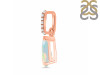Opal & White Topaz Pendant OPL-RDP-757-CZ.