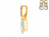 Opal & White Topaz Pendant OPL-RDP-757-CZ.