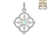 Opal & White Topaz Pendant OPL-RDP-797-CZ-LOOP.
