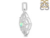 Opal & White Topaz Pendant OPL-RDP-797-CZ-LOOP.