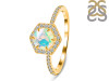 Opal Ring & White Topaz Ring OPL-RDR-3146.