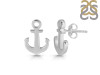 Plain Silver Anchor Stud Earring PS-RDE-598.