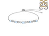 Moonstone & White Topaz Bracelet With Adjustable Camera Lock RBM-RDB-126.