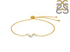 Moonstone & White Topaz Bracelet With Adjustable Camera Lock RBM-RDB-143.