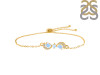 Moonstone & White Topaz Bracelet With Adjustable Camera Lock RBM-RDB-145.
