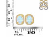 Moonstone Raw Crystal & White Topaz Stud Earring RBM-RDE-1255.