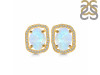Moonstone Raw Crystal & White Topaz Stud Earring RBM-RDE-1255.