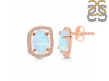 Moonstone Raw Crystal & White Topaz Stud Earring RBM-RDE-1255.
