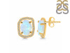 Moonstone Raw Crystal & White Topaz Stud Earring RBM-RDE-1255.