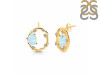 Moonstone Raw Crystal & White Topaz Stud Earring RBM-RDE-1461.