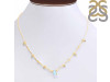 Moonstone  Raw Crystal & White Topaz Necklace RBM-RDN-385.