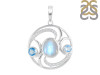 Moonstone & Blue Topaz & White Topaz Pendant RBM-RDP-311.