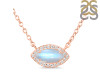 Moonstone & White Topaz Necklace With Adjustable Slider Lock RBM-RN-61.