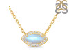 Moonstone & White Topaz Necklace With Adjustable Slider Lock RBM-RN-61.